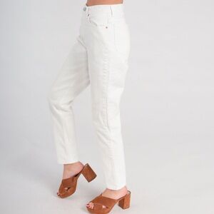 Oak + Fort White Straight Leg Jeans